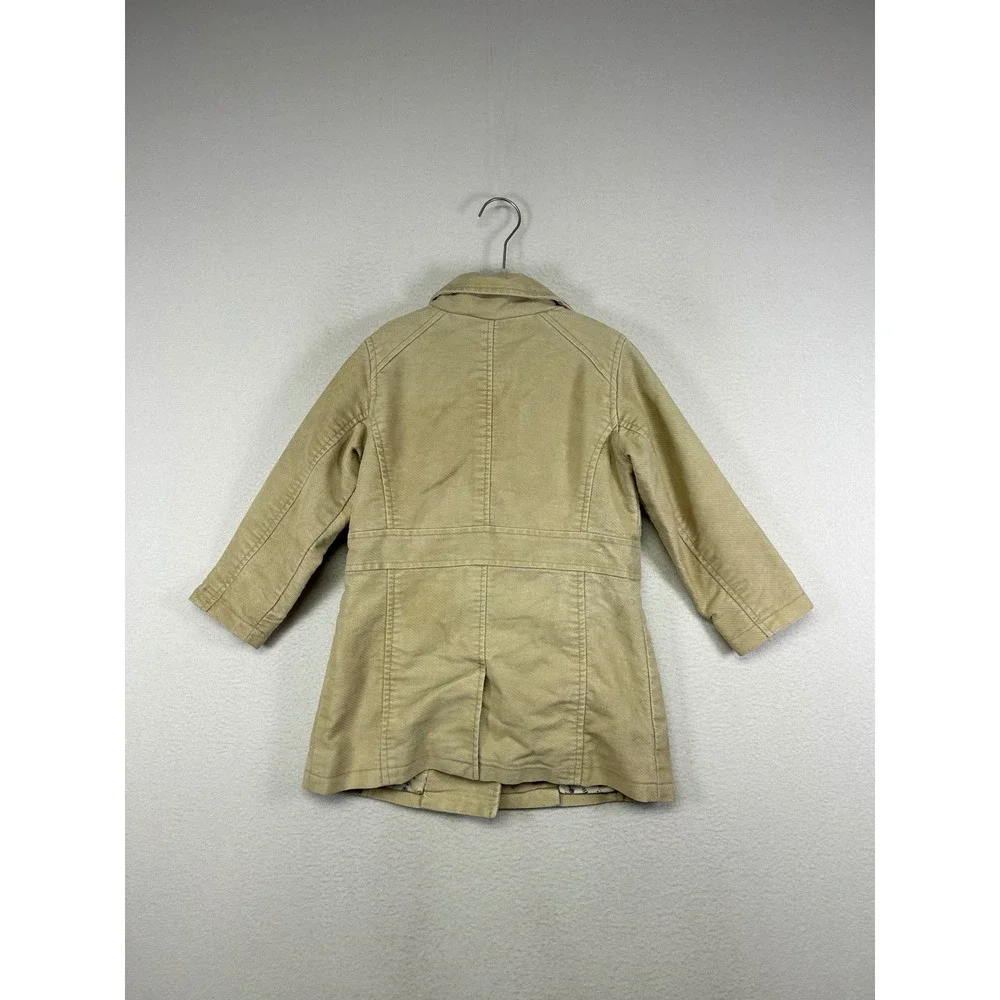 Dark Academia Old Navy Kids 5T Tan Corduroy Double Breasted Peacoat‎ Jacket
